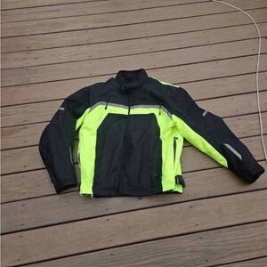 Men's High-Visibility Black and Neon Yellow Safety Performance Jacket